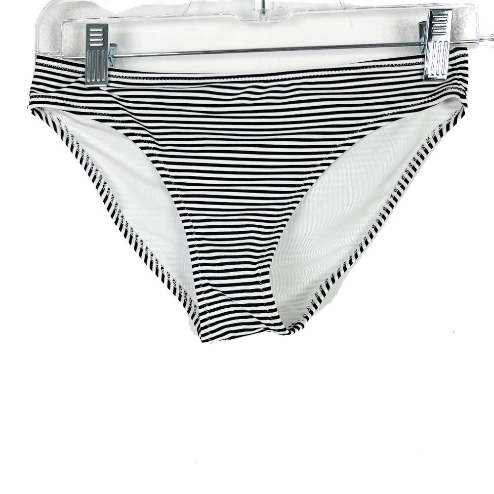 NWT Aerie Striped Bikini Bottom Black White Size XS NEW